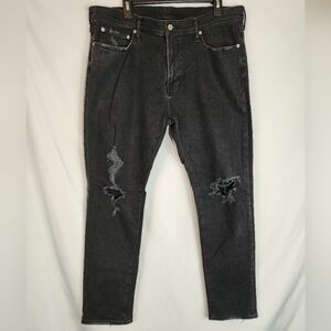 Abercrombie & Fitch Men's Charcoal Distressed Skinny Jeans
